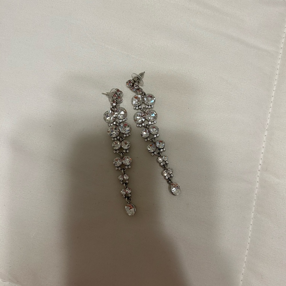 Sterling diamond drop formal earrings